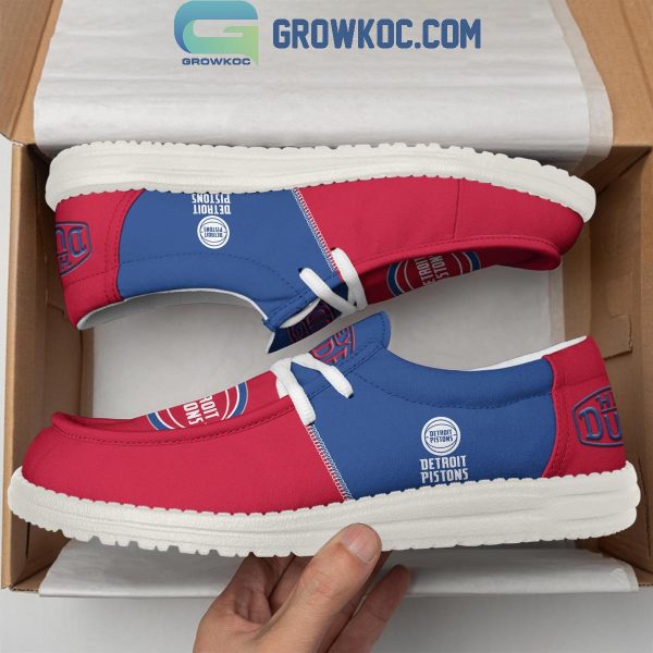 Detroit Pistons 2024 Personalized Hey Dude Shoes