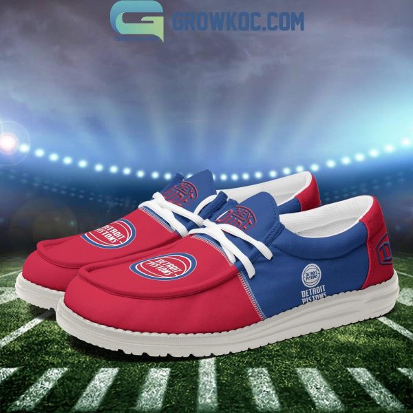 Detroit Pistons 2024 Personalized Hey Dude Shoes