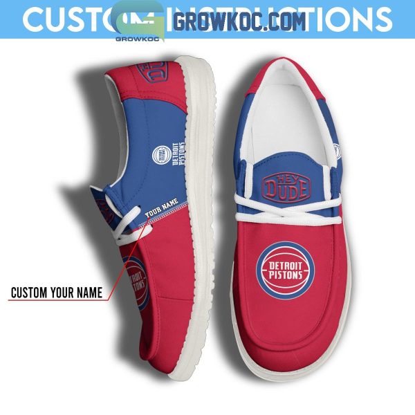 Detroit Pistons 2024 Personalized Hey Dude Shoes