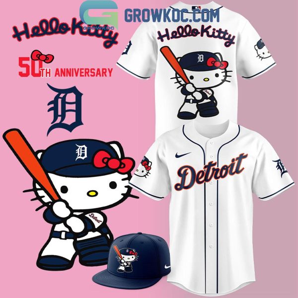 Detroit Tigers 50th Anniversary Hello Kitty Thank You 2024 Baseball Jersey