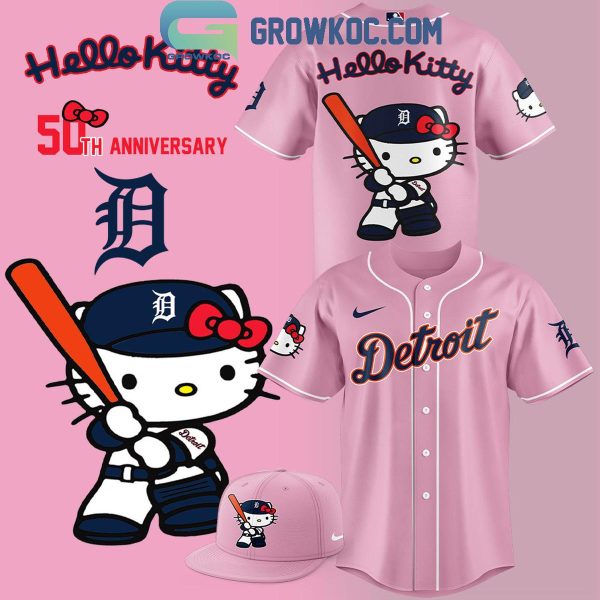 Detroit Tigers Celebrating 50th Anniversary Of Hello Kitty 2024 Baseball Jersey