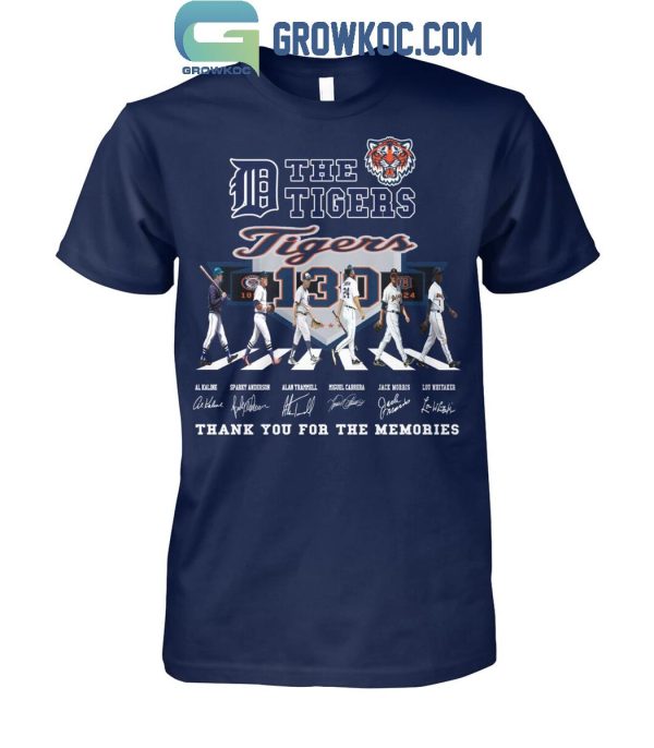 Detroit Tigers Thank You For The Memories Of The Tigers 130 Years Baseball T-Shirt