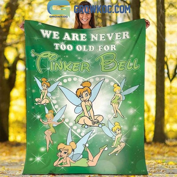 Disney We Are Never Too Old For Tinker Bell Fleece Blanket Quilt