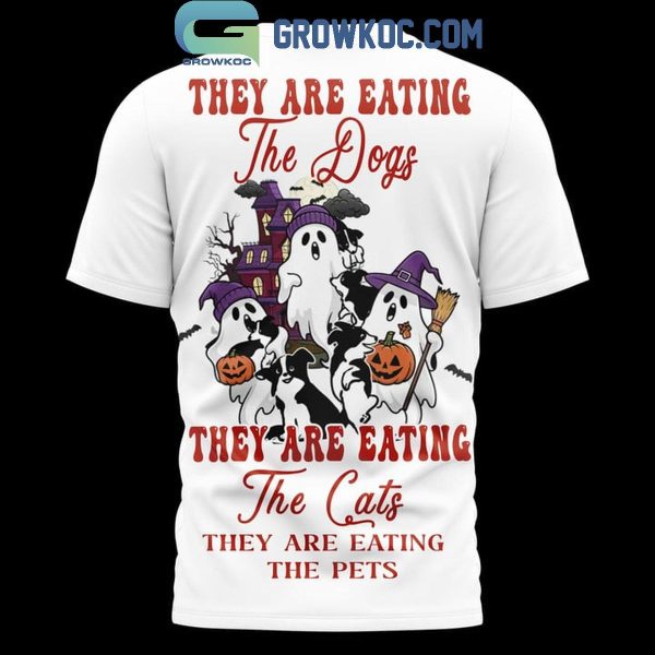 Donald Trump Halloween Ghost They Are Eating The Dogs Hoodie T-Shirt