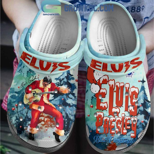 Elvis Presley Blue Christmas Santa Claus Is Back In Town Crocs Clogs