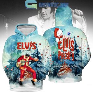 Elvis Presley Blue Christmas Santa Claus Is Back In Town Hoodie T-Shirt