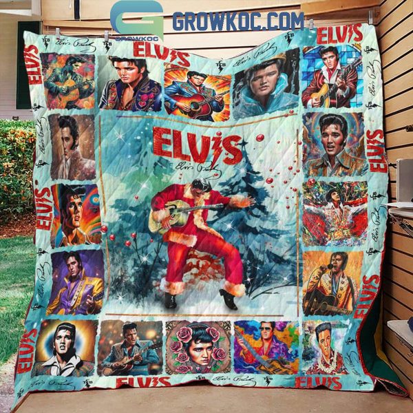 Elvis Presley The Santa Clause Of Rock And Roll Fleece Blanket Quilt