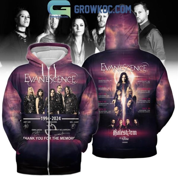 Evanescence 1994-2024 Thank You For The Memories Hoodie T-Shirt