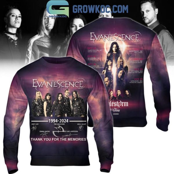 Evanescence 1994-2024 Thank You For The Memories Hoodie T-Shirt