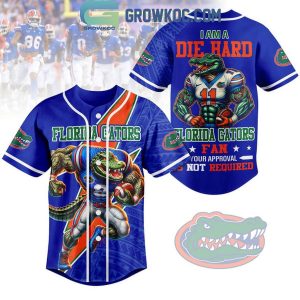 Florida Gators Die Hard Fan Forever Personalized Baseball Jersey