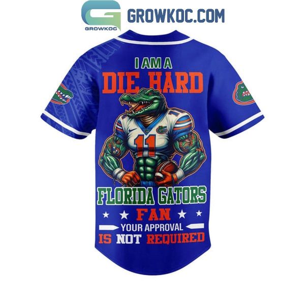 Florida Gators Die Hard Fan Forever Personalized Baseball Jersey