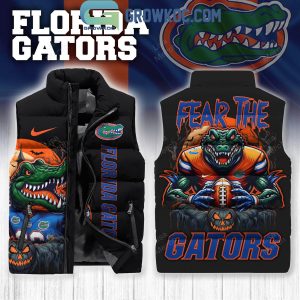 Florida Gators Fear The Gators In Halloween 2024 Sleeveless Puffer Jacket