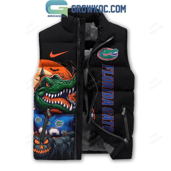 Florida Gators Fear The Gators In Halloween 2024 Sleeveless Puffer Jacket