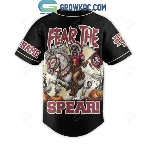 Florida State Seminoles Halloween Fear The Spear Personalized Baseball Jersey