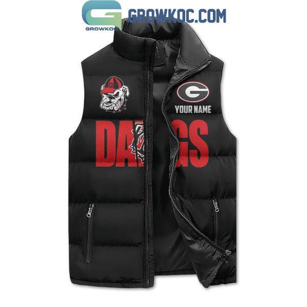 Georgia Bulldogs Dawgs Fan Till I Die Personalized Sleeveless Puffer Jacket