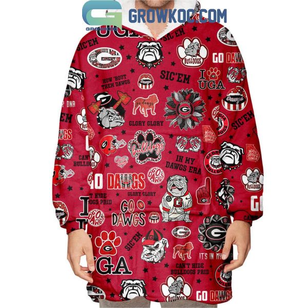 Georgia Bulldogs Go Dawgs Can’t Hide Bulldogs Pride Oodie Hooded Blanket