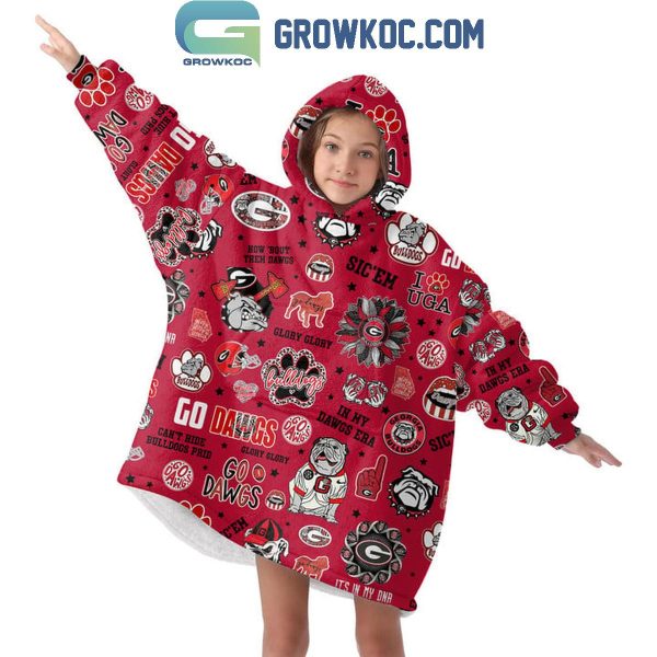 Georgia Bulldogs Go Dawgs Can’t Hide Bulldogs Pride Oodie Hooded Blanket