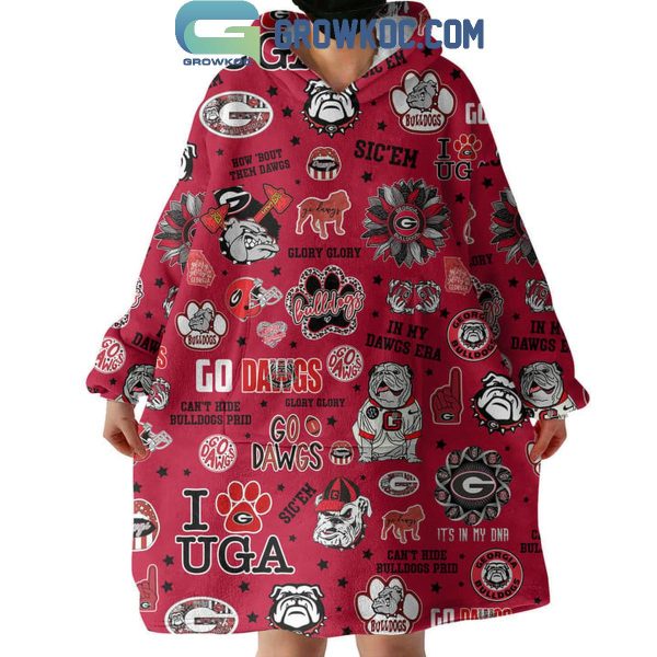 Georgia Bulldogs Go Dawgs Can’t Hide Bulldogs Pride Oodie Hooded Blanket