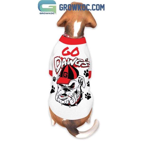 Georgia Bulldogs Go Dawgs Pet Baseball Jersey White Design