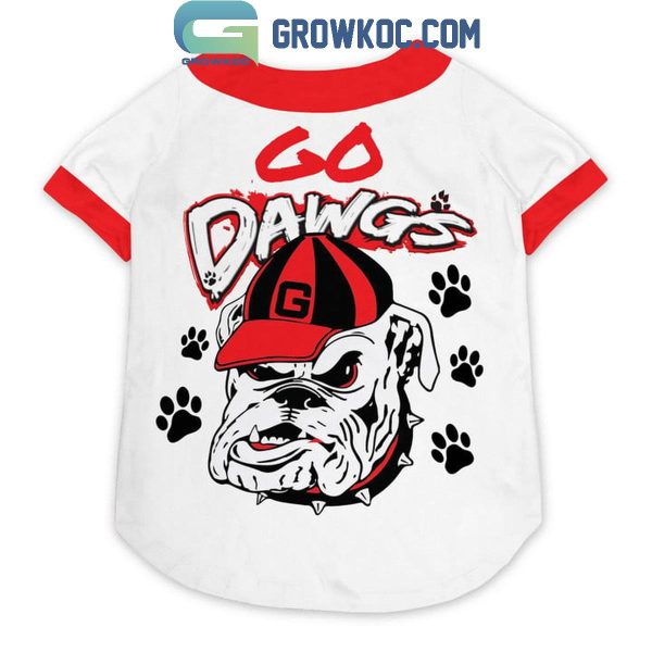 Georgia Bulldogs Go Dawgs Pet Baseball Jersey White Design