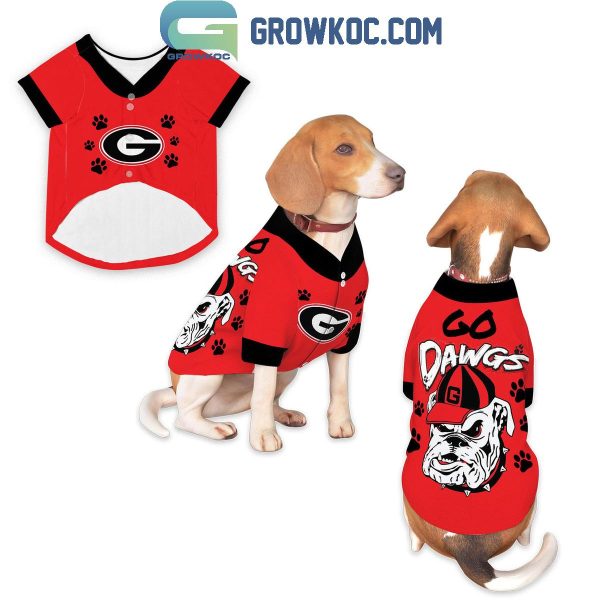 Georgia Bulldogs Go Dawgs Red Version Pet Baseball Jersey