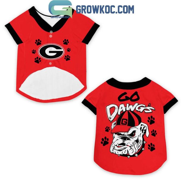 Georgia Bulldogs Go Dawgs Red Version Pet Baseball Jersey