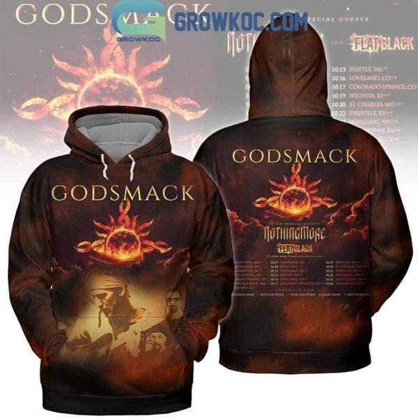 Godsmack With Nothingmore And Flatblack 2024 Tour Hoodie T-Shirt