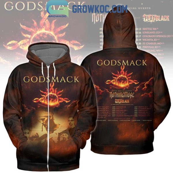 Godsmack With Nothingmore And Flatblack 2024 Tour Hoodie T-Shirt