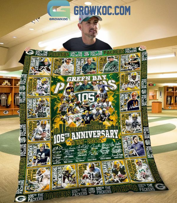 Green Bay Packers 1919-2024 For 105th Anniversary Fleece Blanket Quilt