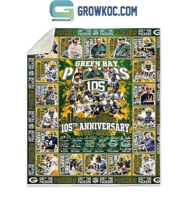 Green Bay Packers 1919-2024 For 105th Anniversary Fleece Blanket Quilt