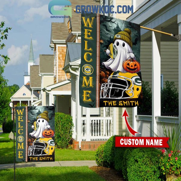 Green Bay Packers Welcome Halloween 2024 Personalized House Garden Flag