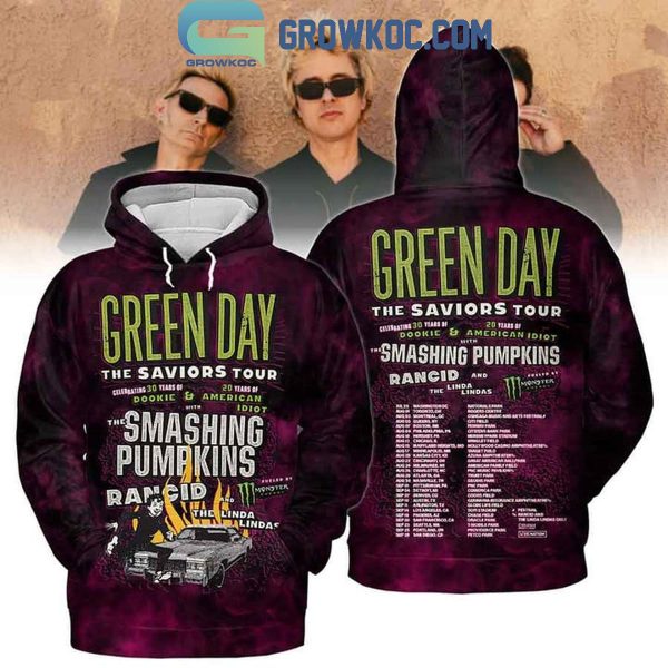 Green Day The Saviors Tour 2024 The Smashing Pumpkin Rancid Hoodie T-Shirt