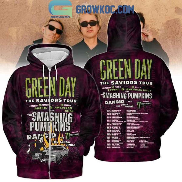 Green Day The Saviors Tour 2024 The Smashing Pumpkin Rancid Hoodie T-Shirt