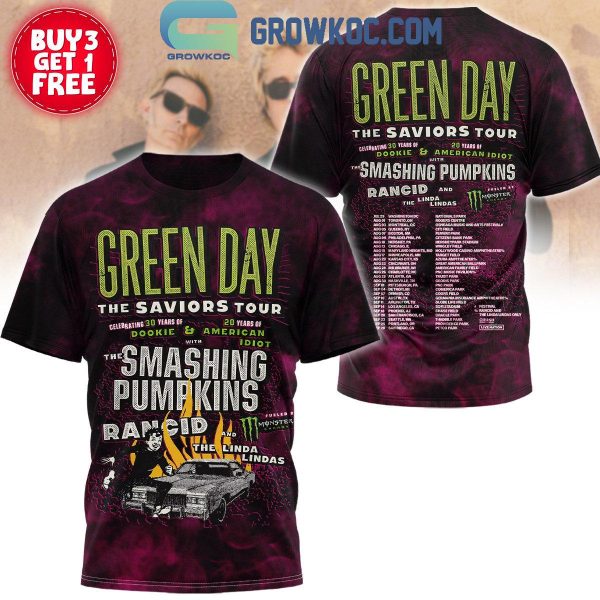 Green Day The Saviors Tour 2024 The Smashing Pumpkin Rancid Hoodie T-Shirt