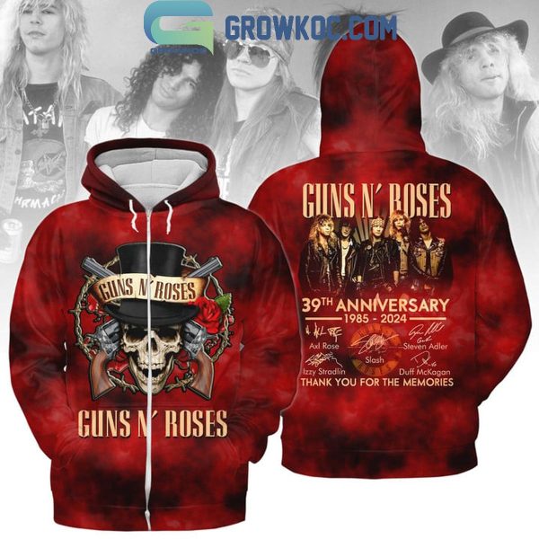 Guns N’ Roses 39th Anniversary 1985-2024 Thank You Hoodie T-Shirt