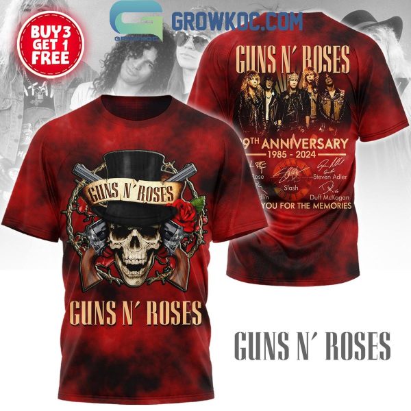 Guns N’ Roses 39th Anniversary 1985-2024 Thank You Hoodie T-Shirt