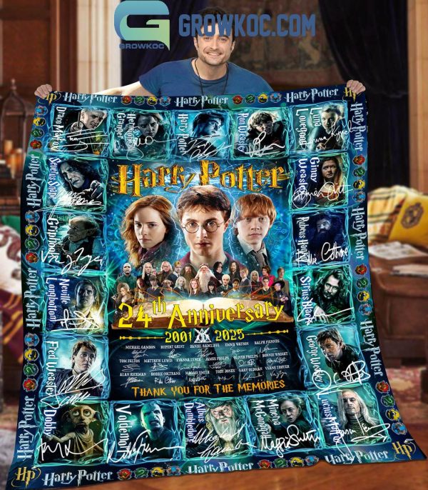 Harry Potter 24th Anniversary 2001-2025 Thank You Fleece Blanket Quilt