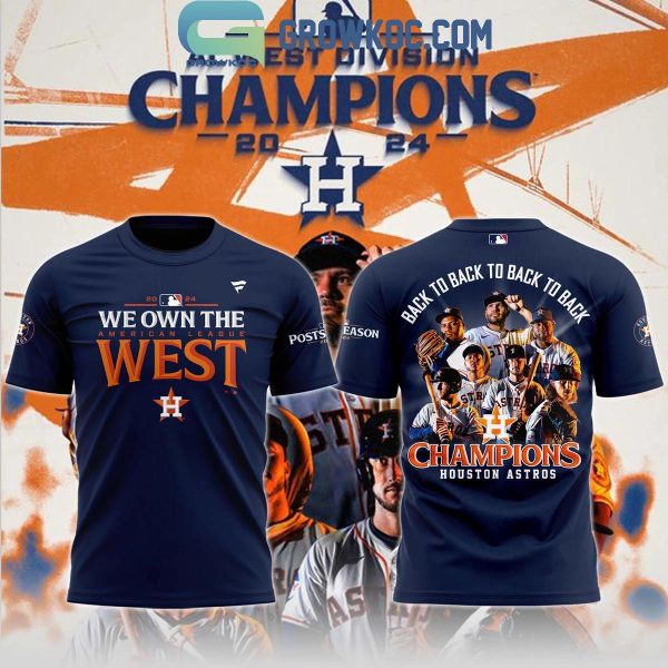 Houston Astros 2024 AL West Division Champions Back4Back Hoodie T-Shirt