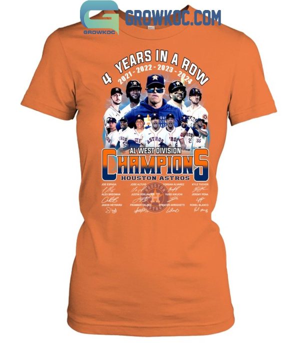 Houston Astros AL West Division Champions 4 Years In A Row T-Shirt