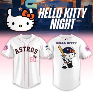 Houston Astros Hello Kitty 50th Anniversary Celebrating Personalized Baseball Jersey