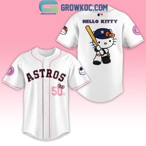 Houston Astros Hello Kitty 50th Anniversary Celebrating Personalized Baseball Jersey