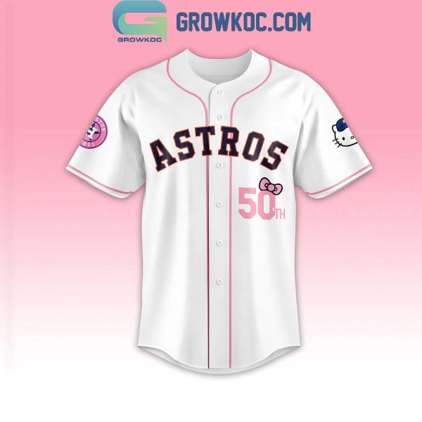 Houston Astros Hello Kitty 50th Anniversary Celebrating Personalized Baseball Jersey