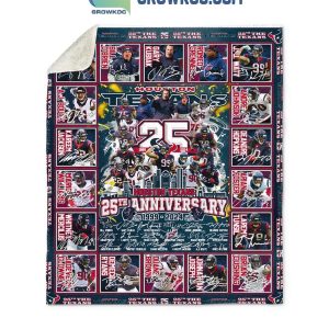 Houston Texans 1999-2024 For 25th Anniversary Fleece Blanket Quilt