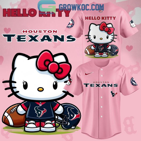 Houston Texans In Pink Celebrating Hello Kitty 2024 Baseball Jersey