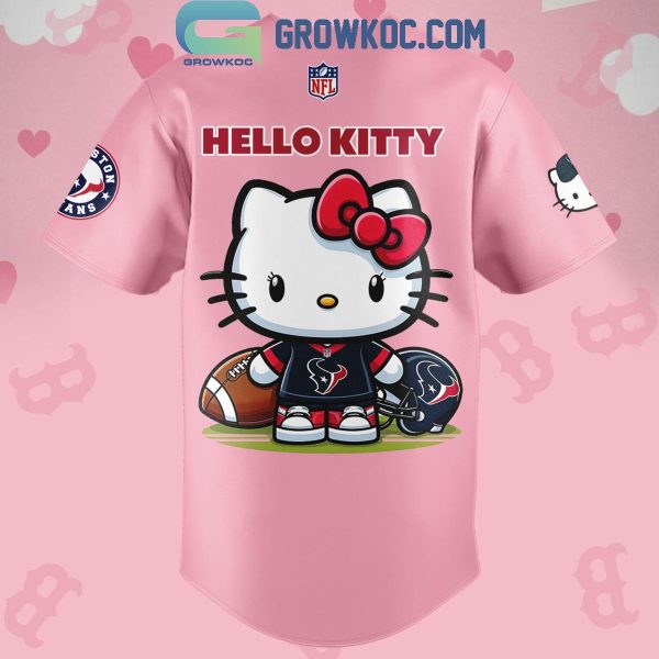 Houston Texans In Pink Celebrating Hello Kitty 2024 Baseball Jersey