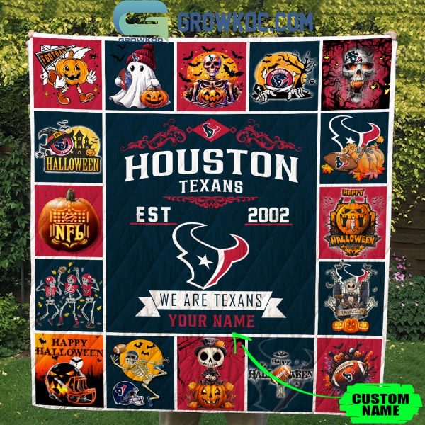 Houston Texans We Are Texans Est. 2002 Halloween Personalized Fleece Blanket Quilt