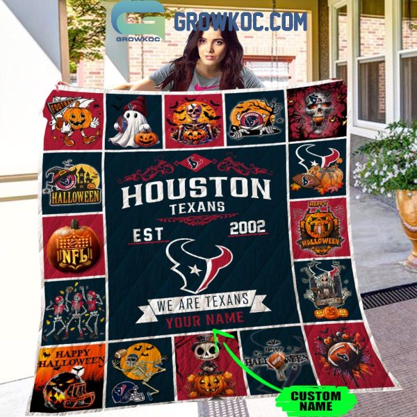 Houston Texans We Are Texans Est. 2002 Halloween Personalized Fleece Blanket Quilt