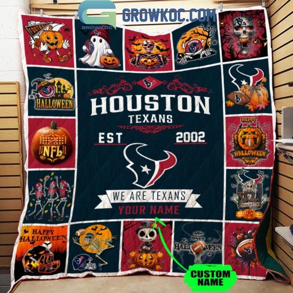 Houston Texans We Are Texans Est. 2002 Halloween Personalized Fleece Blanket Quilt