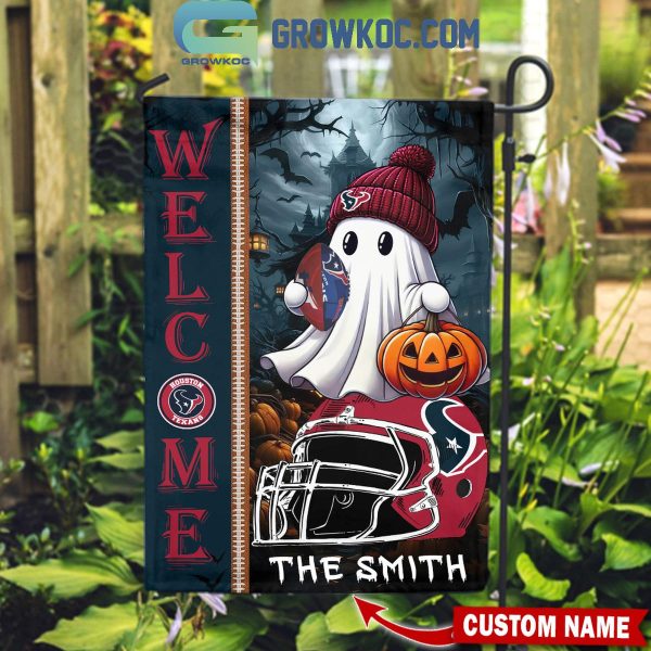 Houston Texans Welcome Halloween 2024 Personalized House Garden Flag