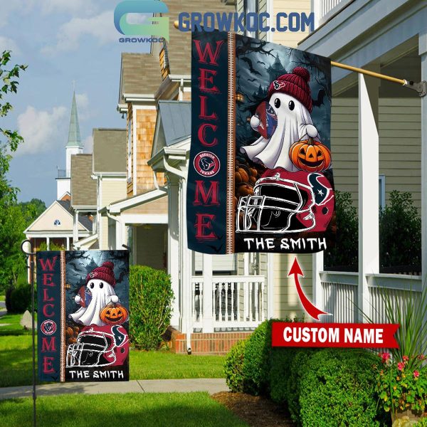 Houston Texans Welcome Halloween 2024 Personalized House Garden Flag